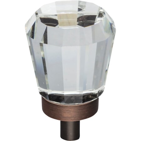 Jeffrey Alexander 1" Overall Length Brushed Oil Rubbed Bronze Faceted Glass Harlow Cabinet Knob G150DBAC